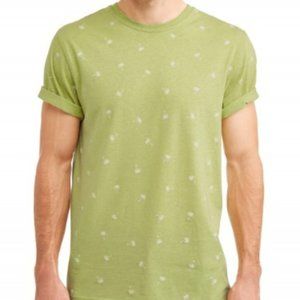 George-Men's Palm Trees Green Pattern Crew Neck T shirt-M 38-40